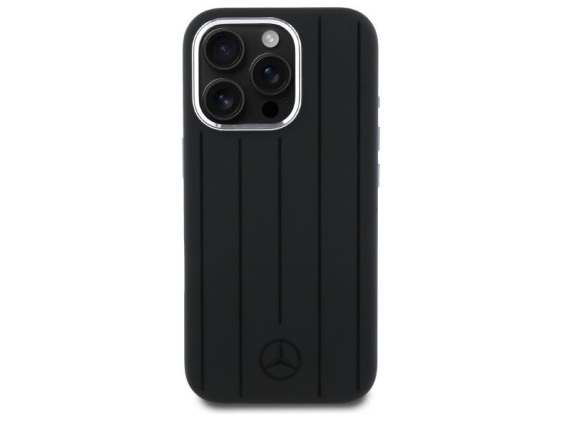 Mercedes MEHMP16L23SUVSK iPhone 16 Pro 6.3" capa rígida preta/preta com listras verticais em tom sob