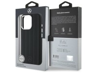 Mercedes MEHMP16L23SUVSK iPhone 16 Pro 6.3" capa rígida preta/preta com listras verticais em tom sob Mercedes MEHMP16L23SUVSK iPhone 16 Pro 6.3" capa rígida preta/preta com listras verticais em tom sob