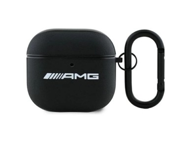 AMG Leather White Logo Case for AirPods 4 - Black / White