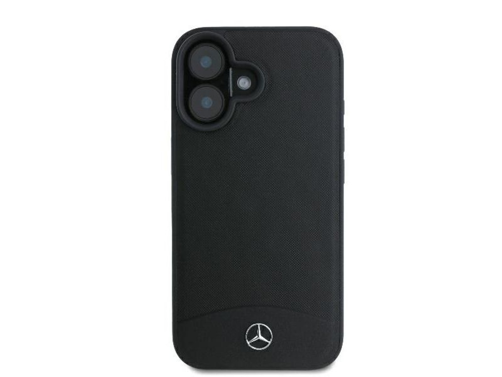 Capa MagSafe Mercedes em couro texturizado e liso para iPhone 16 - preta