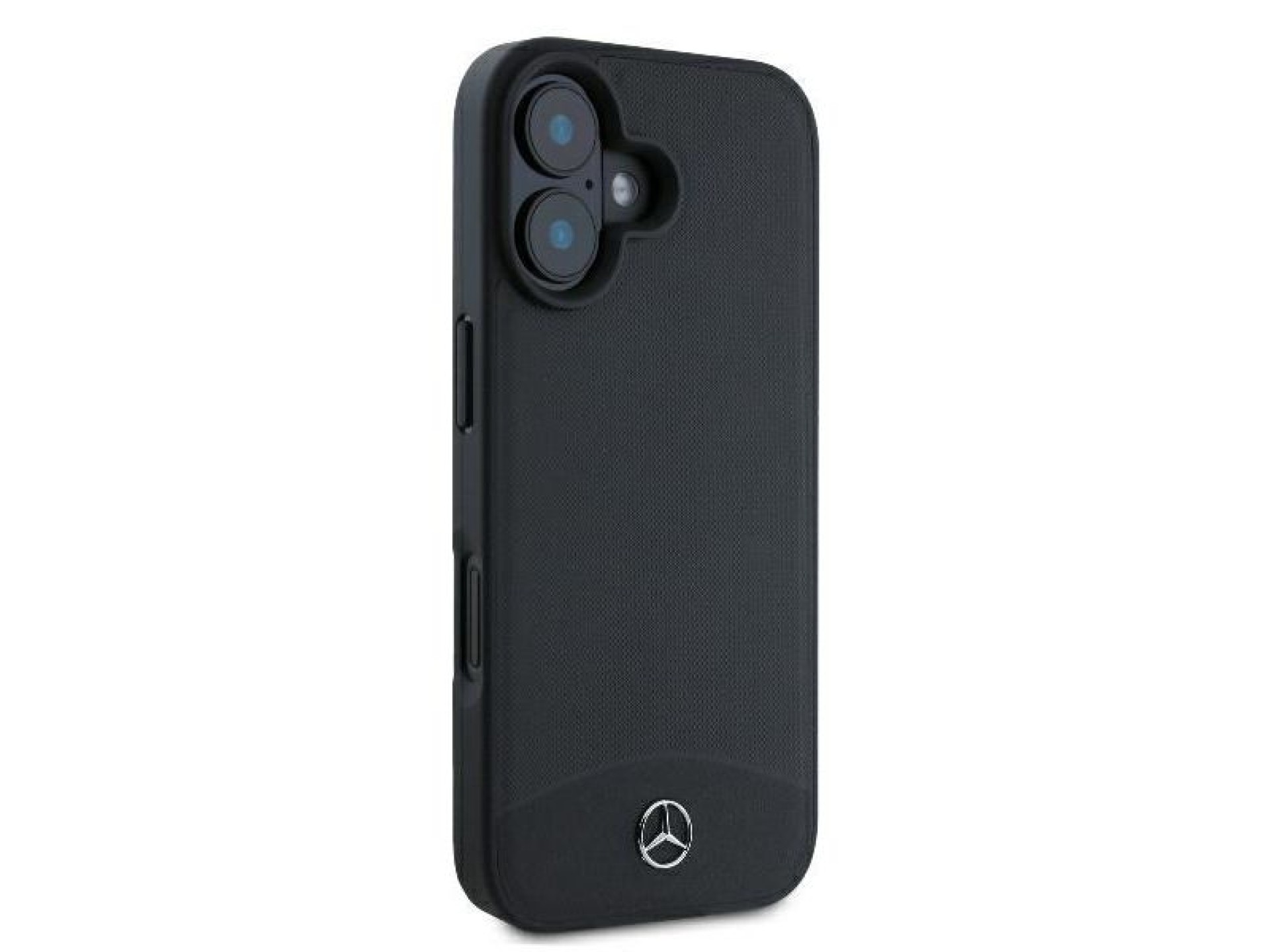 Capa MagSafe Mercedes em couro texturizado e liso para iPhone 16 - preta