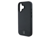 Mercedes Textured And Plain Leather MagSafe case for iPhone 16 - black Mercedes Textured And Plain Leather MagSafe case for iPhone 16 - black