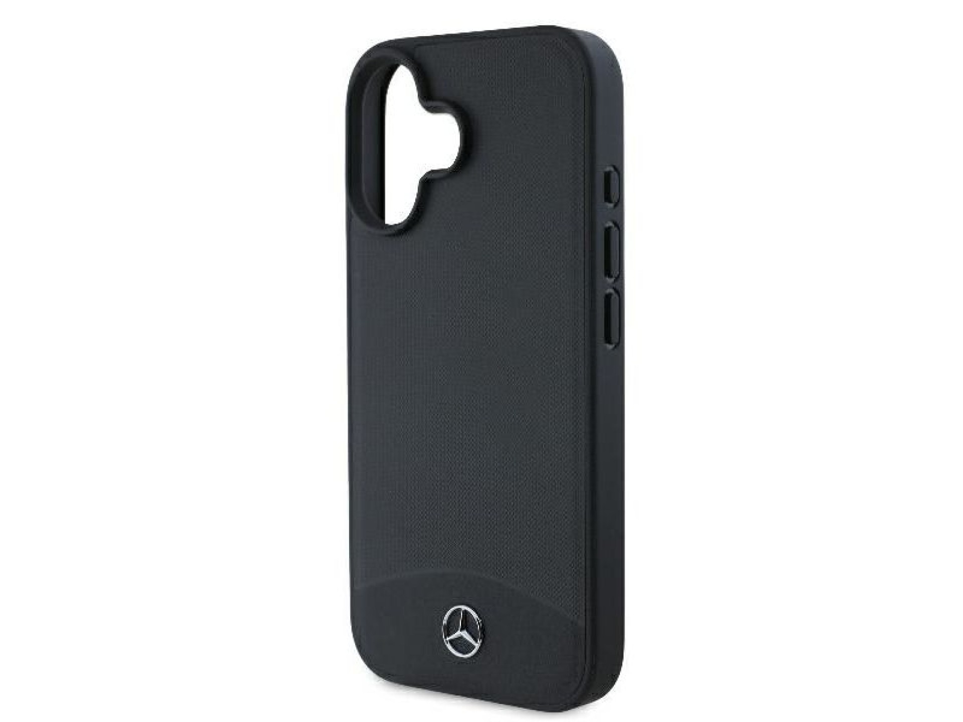 Mercedes Textured And Plain Leather MagSafe case for iPhone 16 - black