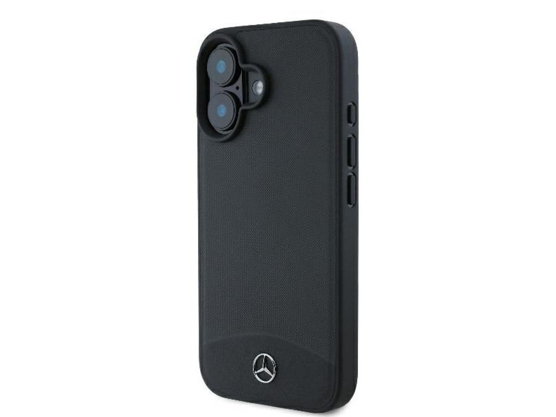 Mercedes Textured And Plain Leather MagSafe case for iPhone 16 - black