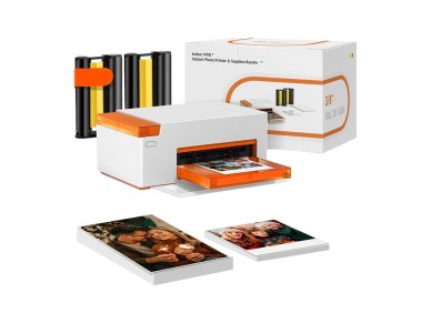 Impressora fotográfica portátil Liene Amber M110 4x6" com 60 folhas de papel fotográfico 4x6". Impressora fotográfica portátil Liene Amber M110 4x6" com 60 folhas de papel fotográfico 4x6".