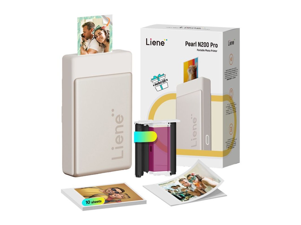 Impresora fotográfica portátil Liene Pearl N200 Pro de 2x3" (Dorada)
