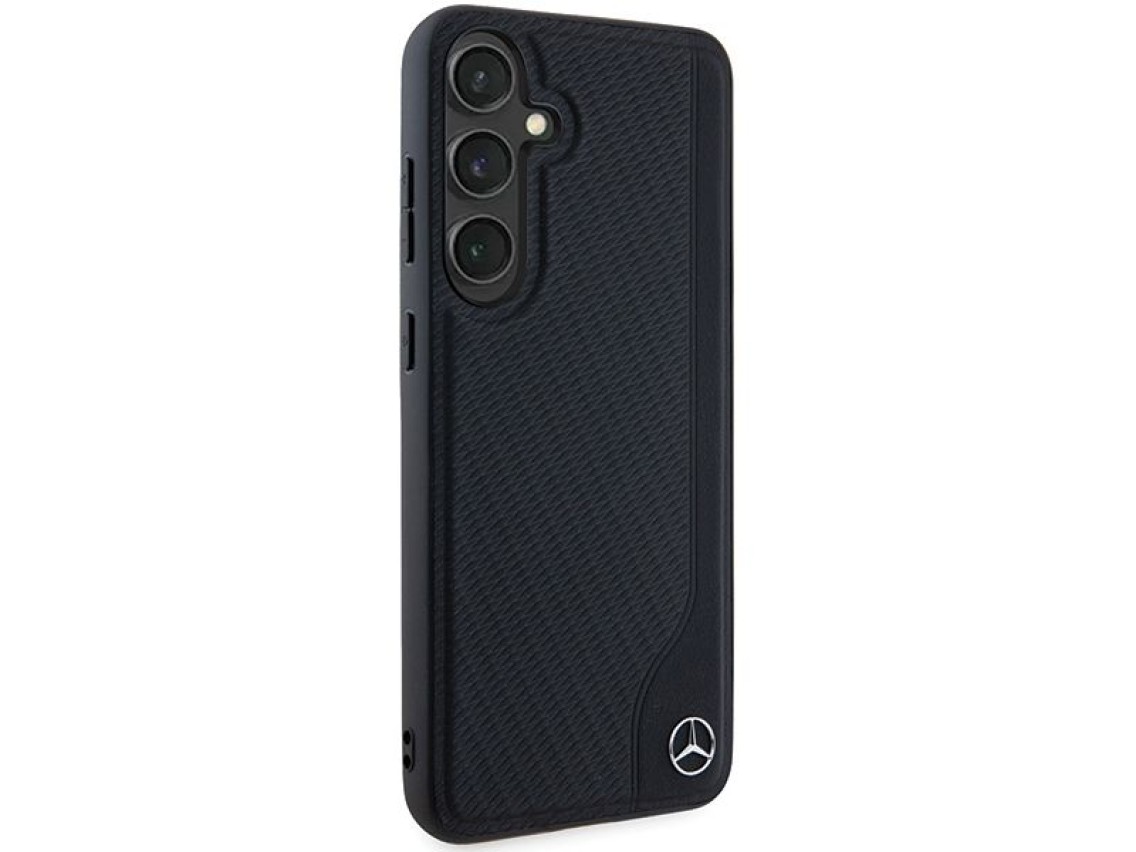 Funda MagSafe de cuero Mercedes con relieve para Samsung Galaxy S24 - negra