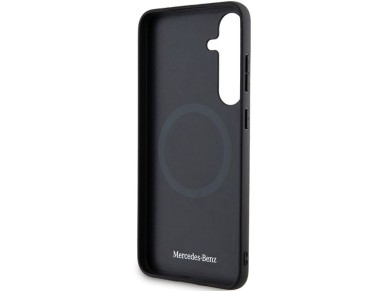 Mercedes Leather Debossed Line MagSafe case for Samsung Galaxy S24 - black Mercedes Leather Debossed Line MagSafe case for Samsung Galaxy S24 - black