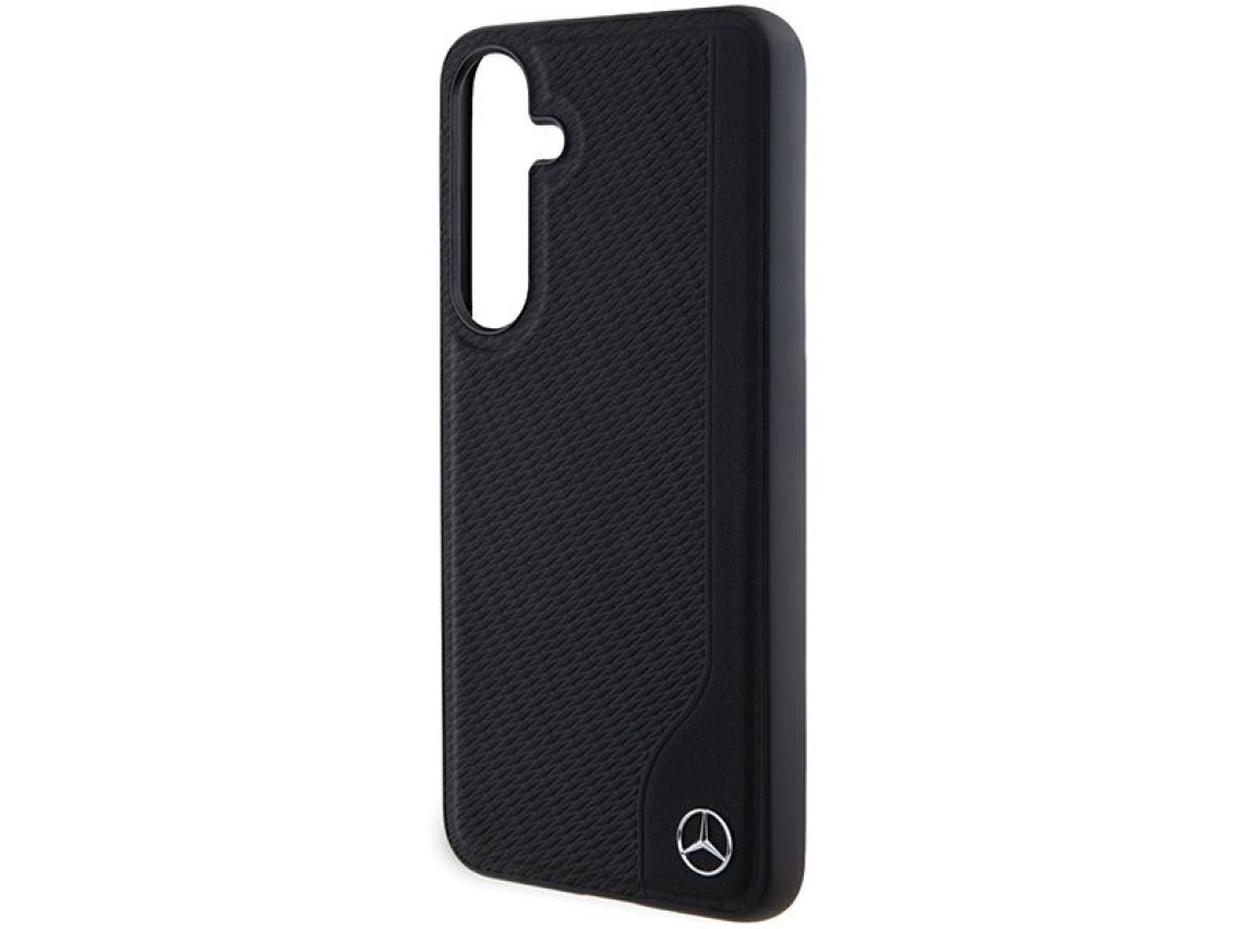 Funda MagSafe de cuero Mercedes con relieve para Samsung Galaxy S24 - negra