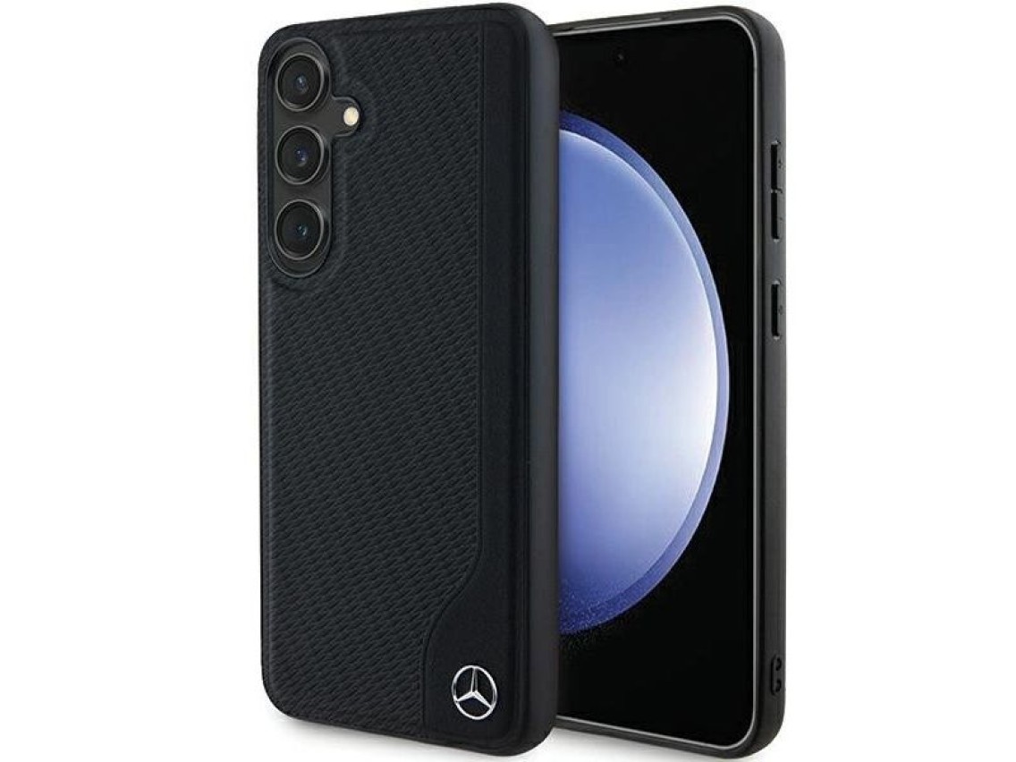 Mercedes Leather Debossed Line MagSafe case for Samsung Galaxy S24+ - black