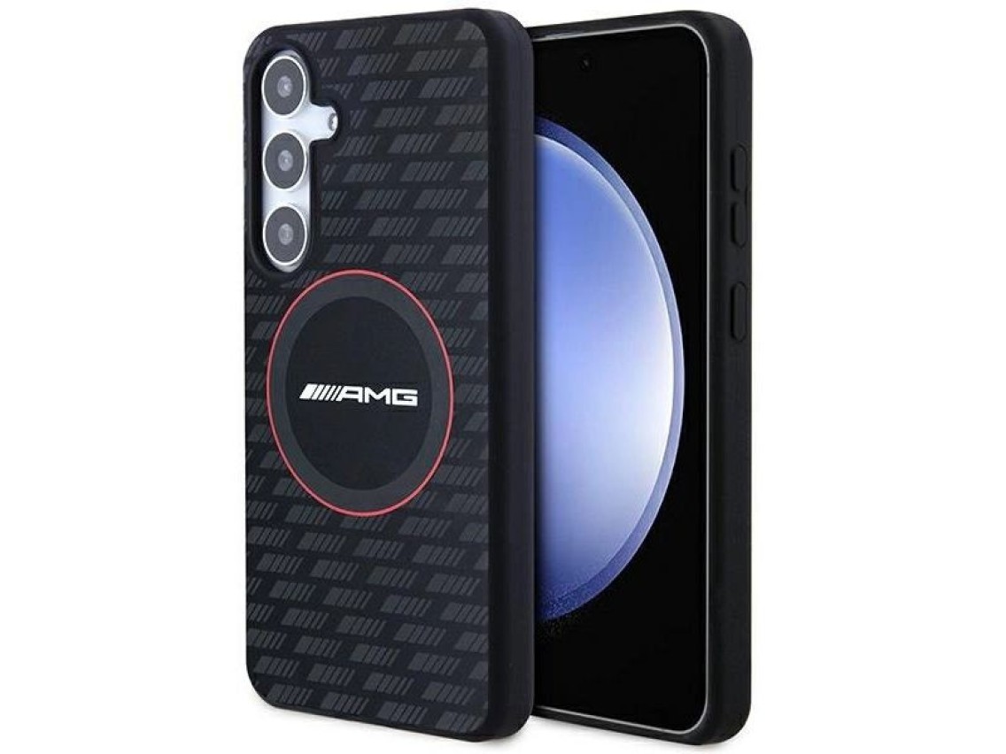 AMG Silicone Carbon Pattern MagSafe case for Samsung Galaxy S24 - black