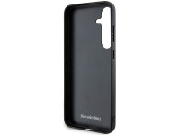 Capa Mercedes em couro com costuras curvas para Samsung Galaxy S24+ - preta