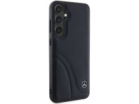 Capa Mercedes em couro com costuras curvas para Samsung Galaxy S24+ - preta