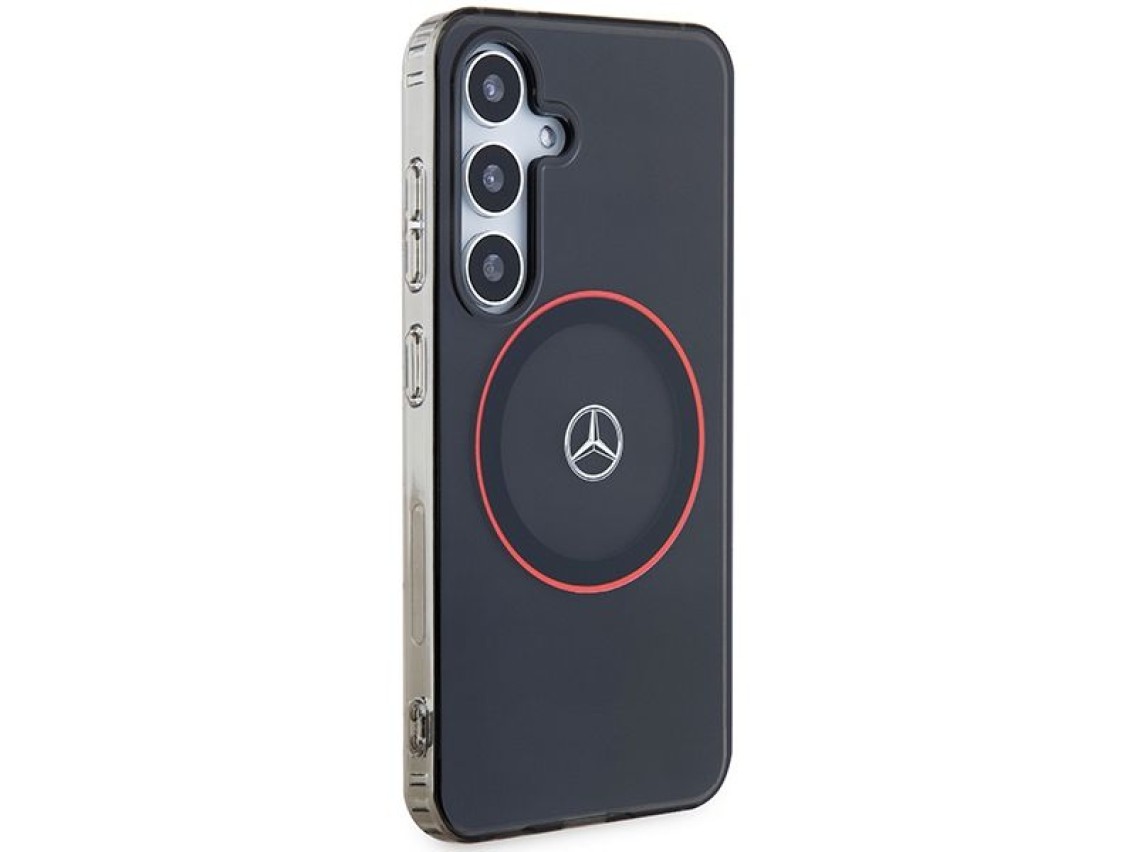 Capa Mercedes Double Layer W Red MagSafe para Samsung Galaxy S24 - preta