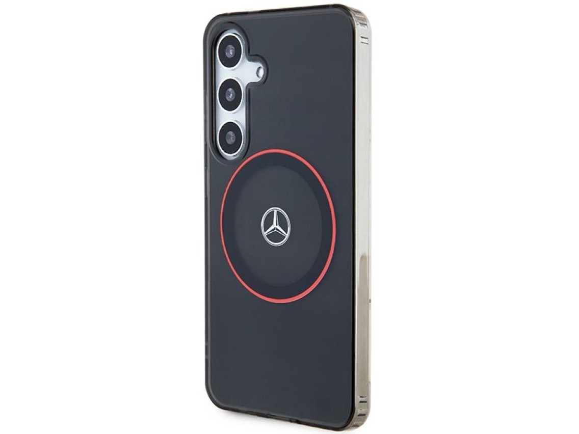 Capa Mercedes Double Layer W Red MagSafe para Samsung Galaxy S24 - preta