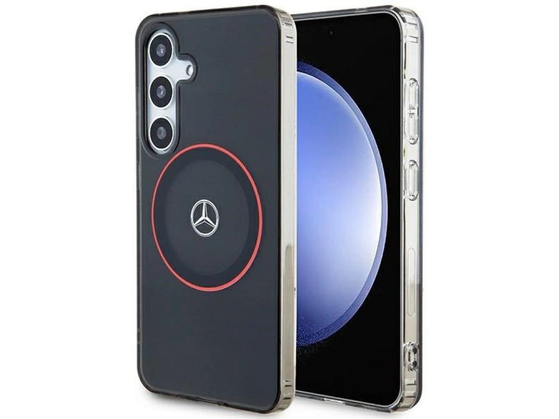 Funda Mercedes Double Layer W roja MagSafe para Samsung Galaxy S24 - negra