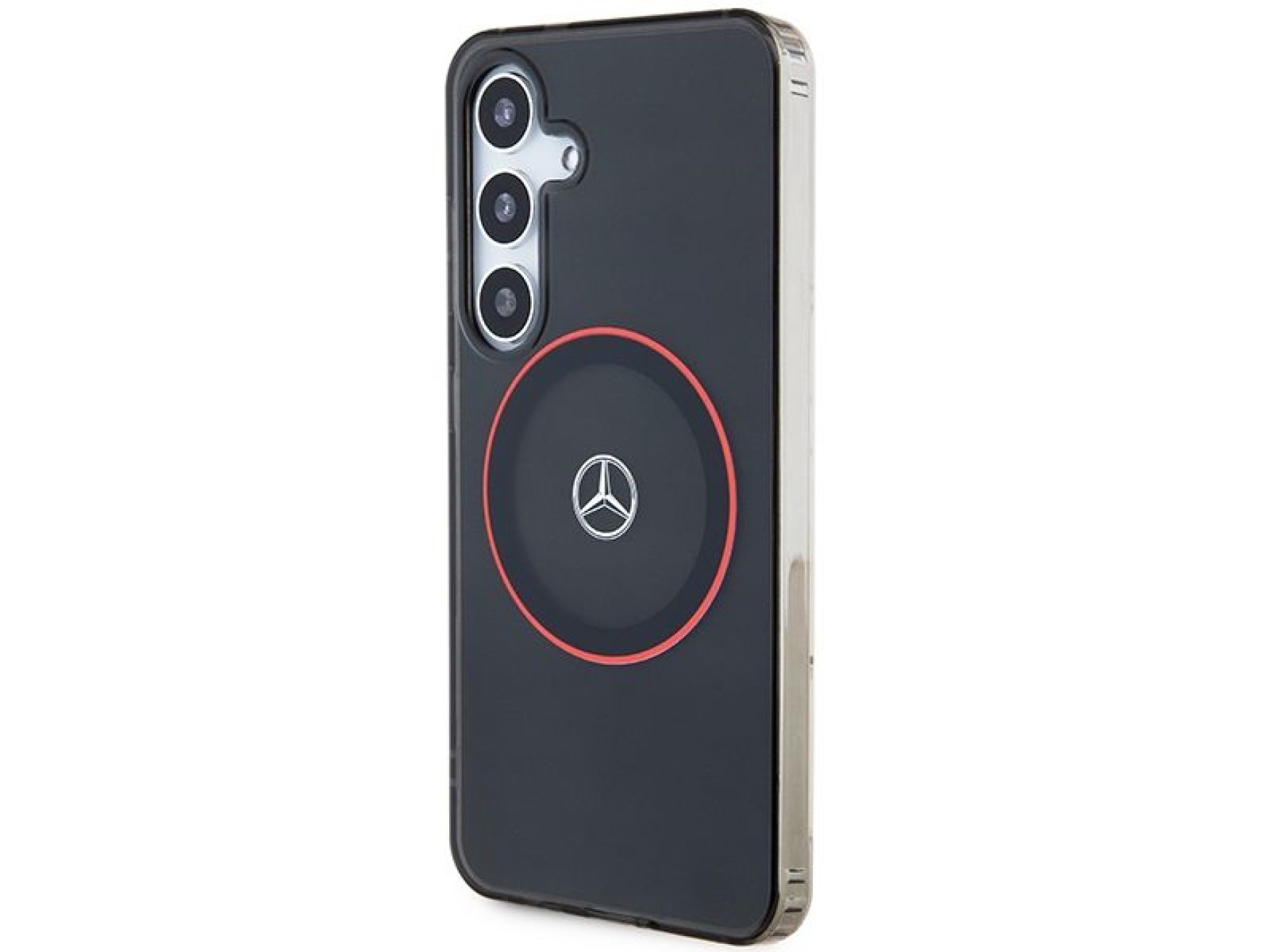 Capa Mercedes Double Layer W Red MagSafe para Samsung Galaxy S24 - preta