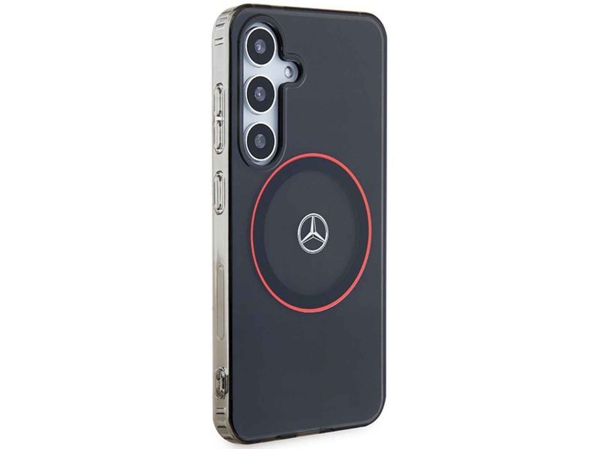 Capa Mercedes Double Layer W Red MagSafe para Samsung Galaxy S24 - preta