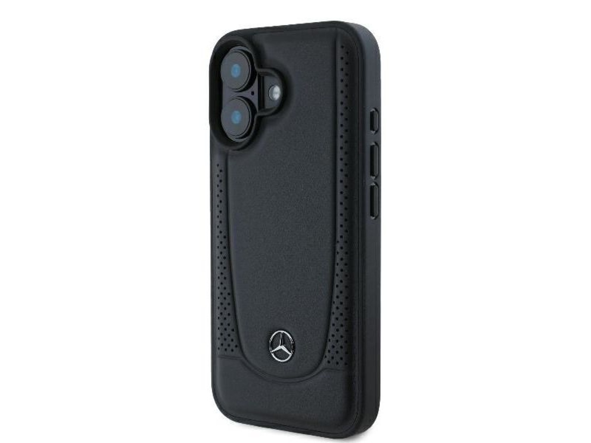 Funda de cuero Mercedes Urban para iPhone 16 Plus - Negra