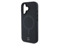 Mercedes Plain Smooth Leather MagSafe iPhone 16 Case - Black Mercedes Plain Smooth Leather MagSafe iPhone 16 Case - Black