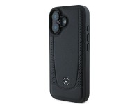 Mercedes Leather Urban iPhone 16 Plus Case - Black Mercedes Leather Urban iPhone 16 Plus Case - Black