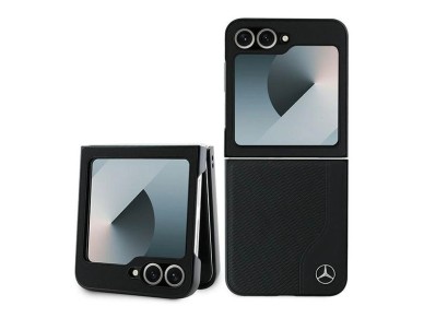 Mercedes Leather Wood Imitation MagSafe Case for Samsung Galaxy Z Flip 6 - Black Mercedes Leather Wood Imitation MagSafe Case for Samsung Galaxy Z Flip 6 - Black