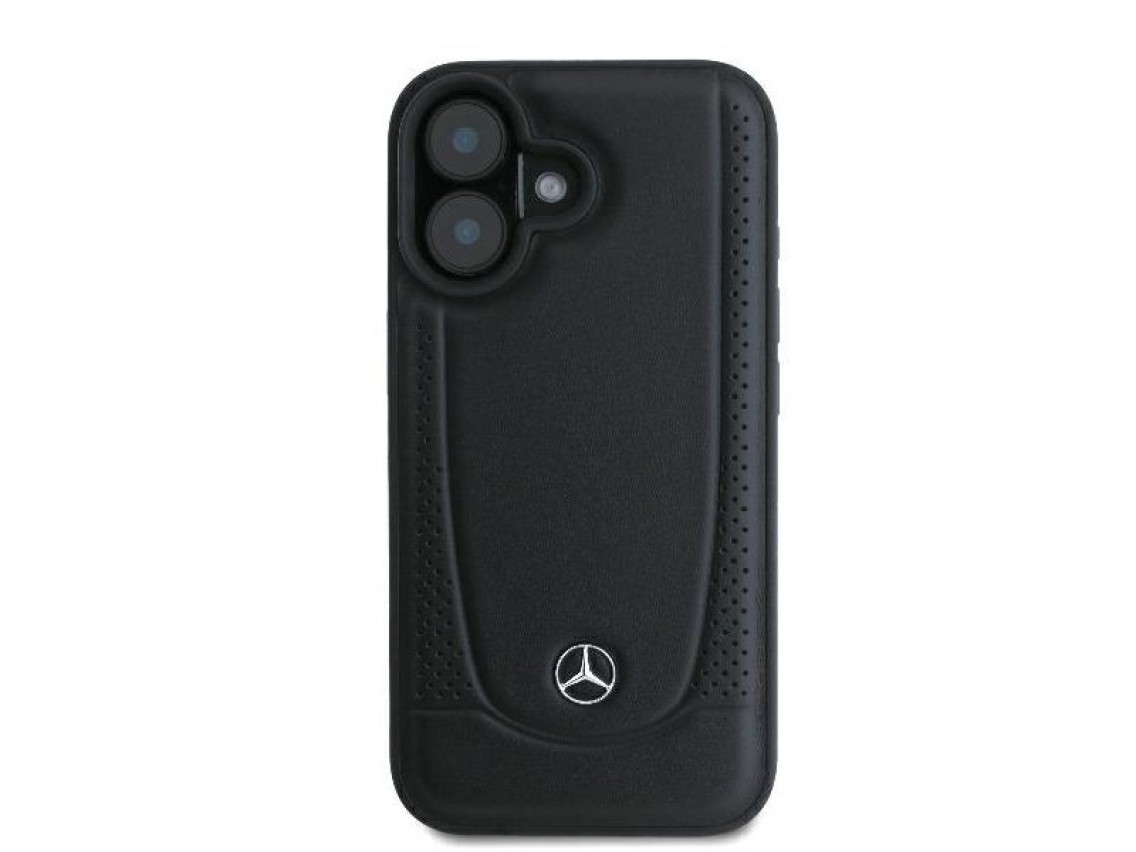 Funda de cuero Mercedes Urban para iPhone 16 Plus - Negra