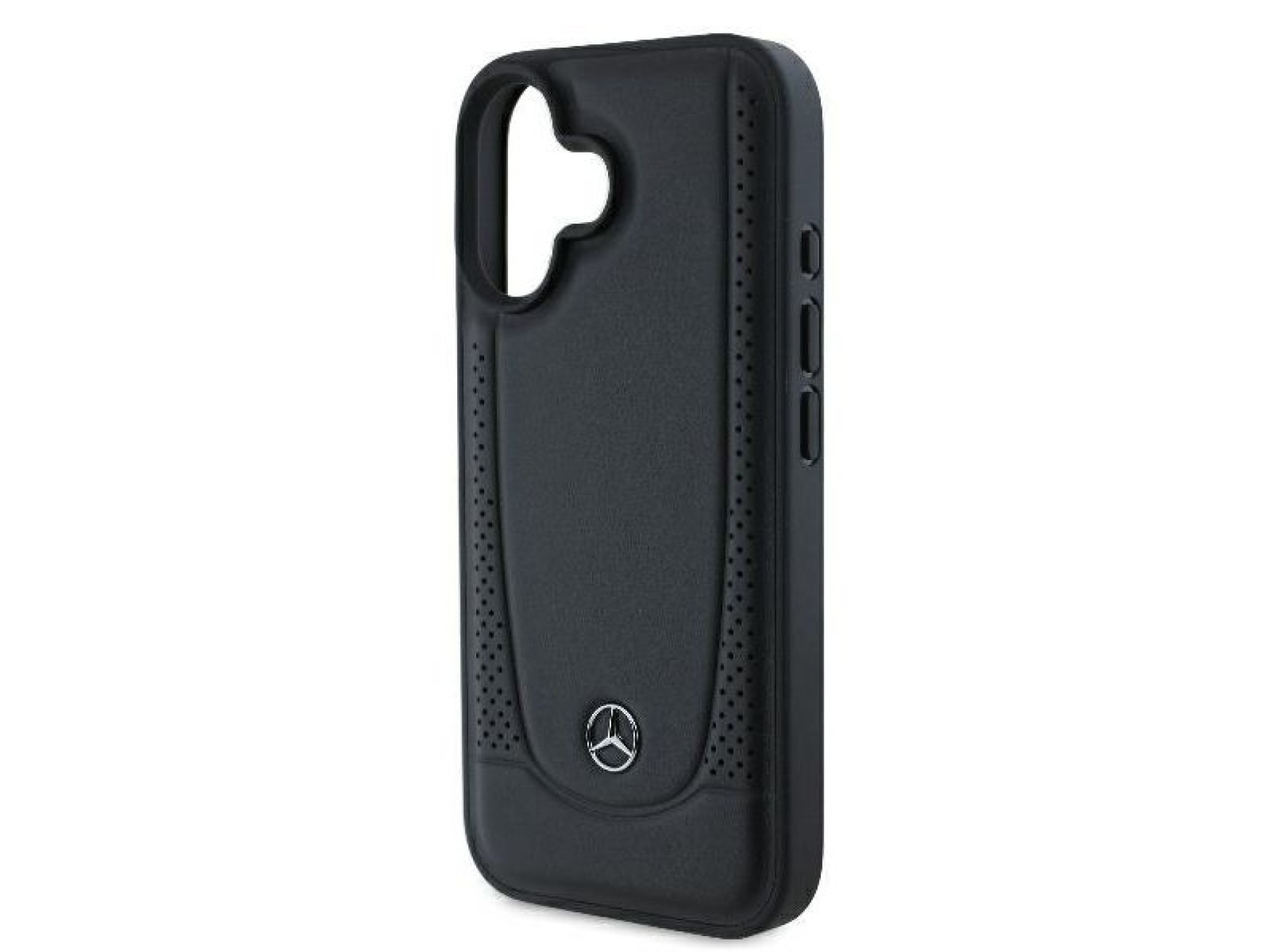 Funda de cuero Mercedes Urban para iPhone 16 Plus - Negra