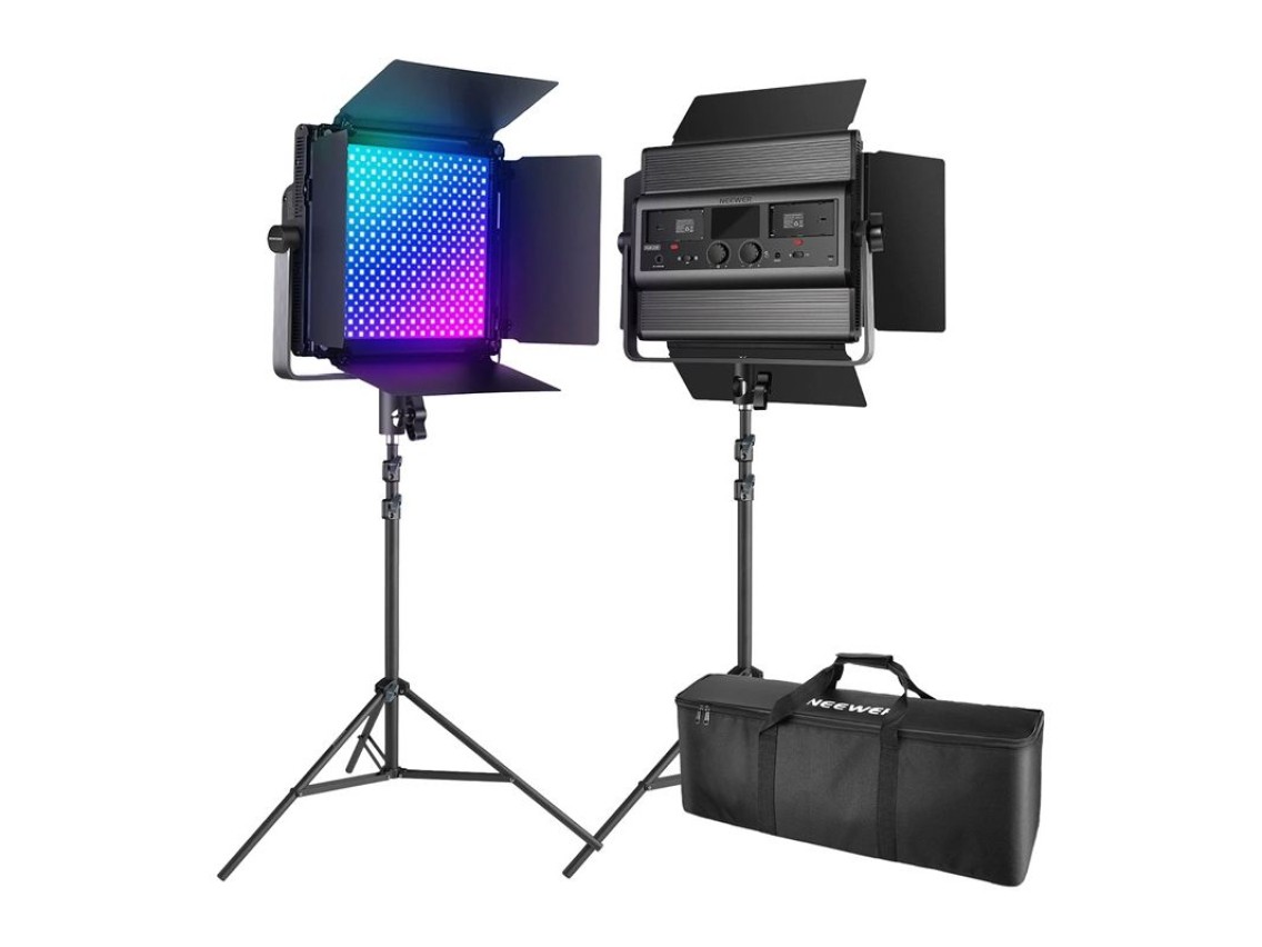Conjunto de 2 lâmpadas LED NEEWER RGB1200 60W V4