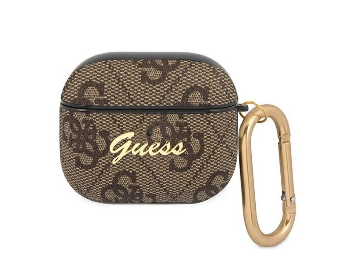 Guess GUA34GSMW AirPods 3 cover brown/brown 4G Script Metal Collection