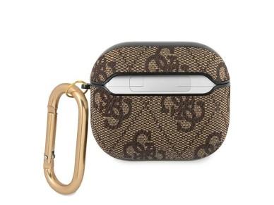 Capa Guess GUA34GSMW para AirPods 3, marrom/marrom, coleção 4G Script Metal. Capa Guess GUA34GSMW para AirPods 3, marrom/marrom, coleção 4G Script Metal.
