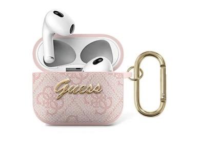 Guess GUA34GSMP AirPods 3 cover pink/pink 4G Script Metal Collection Guess GUA34GSMP AirPods 3 cover pink/pink 4G Script Metal Collection