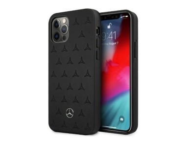 Mercedes Leather Stars Pattern Case for iPhone 12 Pro Max - Black Mercedes Leather Stars Pattern Case for iPhone 12 Pro Max - Black
