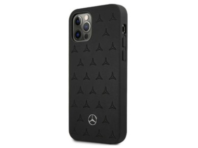 Mercedes Leather Stars Pattern Case for iPhone 12 Pro Max - Black Mercedes Leather Stars Pattern Case for iPhone 12 Pro Max - Black