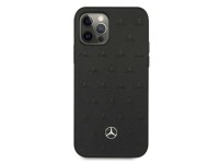 Funda de piel Mercedes con estampado de estrellas para iPhone 12 Pro Max - Negra Funda de piel Mercedes con estampado de estrellas para iPhone 12 Pro Max - Negra