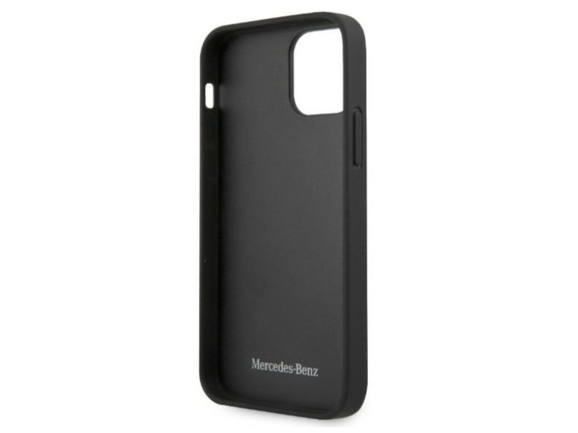 Funda de piel Mercedes con estampado de estrellas para iPhone 12 Pro Max - Negra