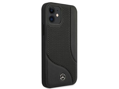 Funda de piel perforada Mercedes para iPhone 12 mini - Negra Funda de piel perforada Mercedes para iPhone 12 mini - Negra