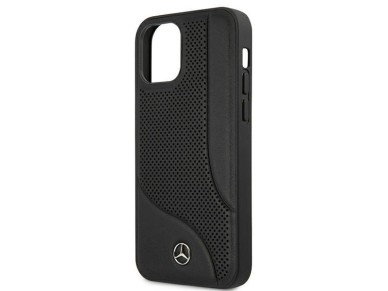 Funda de piel perforada Mercedes para iPhone 12 mini - Negra Funda de piel perforada Mercedes para iPhone 12 mini - Negra