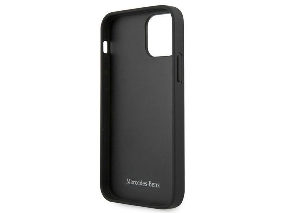 Mercedes Leather Perforated Area Case for iPhone 12 mini - Black