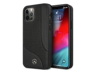 Capa Mercedes em couro perfurado para iPhone 12 Pro Max - Preta Capa Mercedes em couro perfurado para iPhone 12 Pro Max - Preta