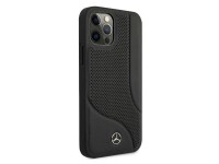 Capa Mercedes em couro perfurado para iPhone 12 Pro Max - Preta Capa Mercedes em couro perfurado para iPhone 12 Pro Max - Preta