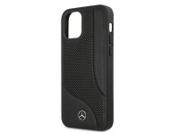 Capa Mercedes em couro perfurado para iPhone 12 Pro Max - Preta Capa Mercedes em couro perfurado para iPhone 12 Pro Max - Preta