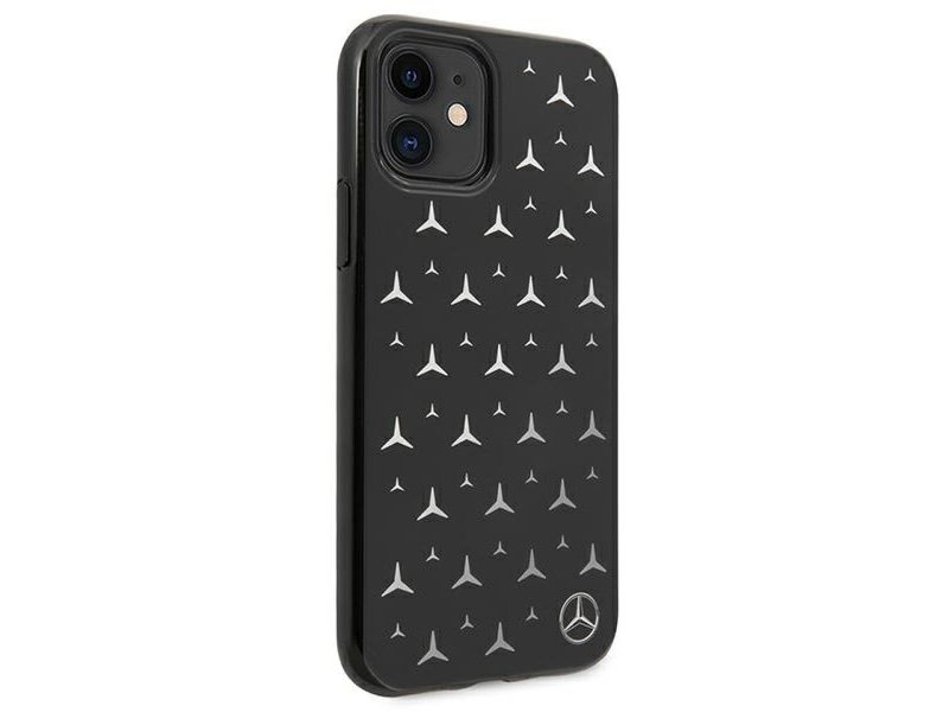 Funda Mercedes con estampado de estrellas plateadas para iPhone 11 / Xr - Negra