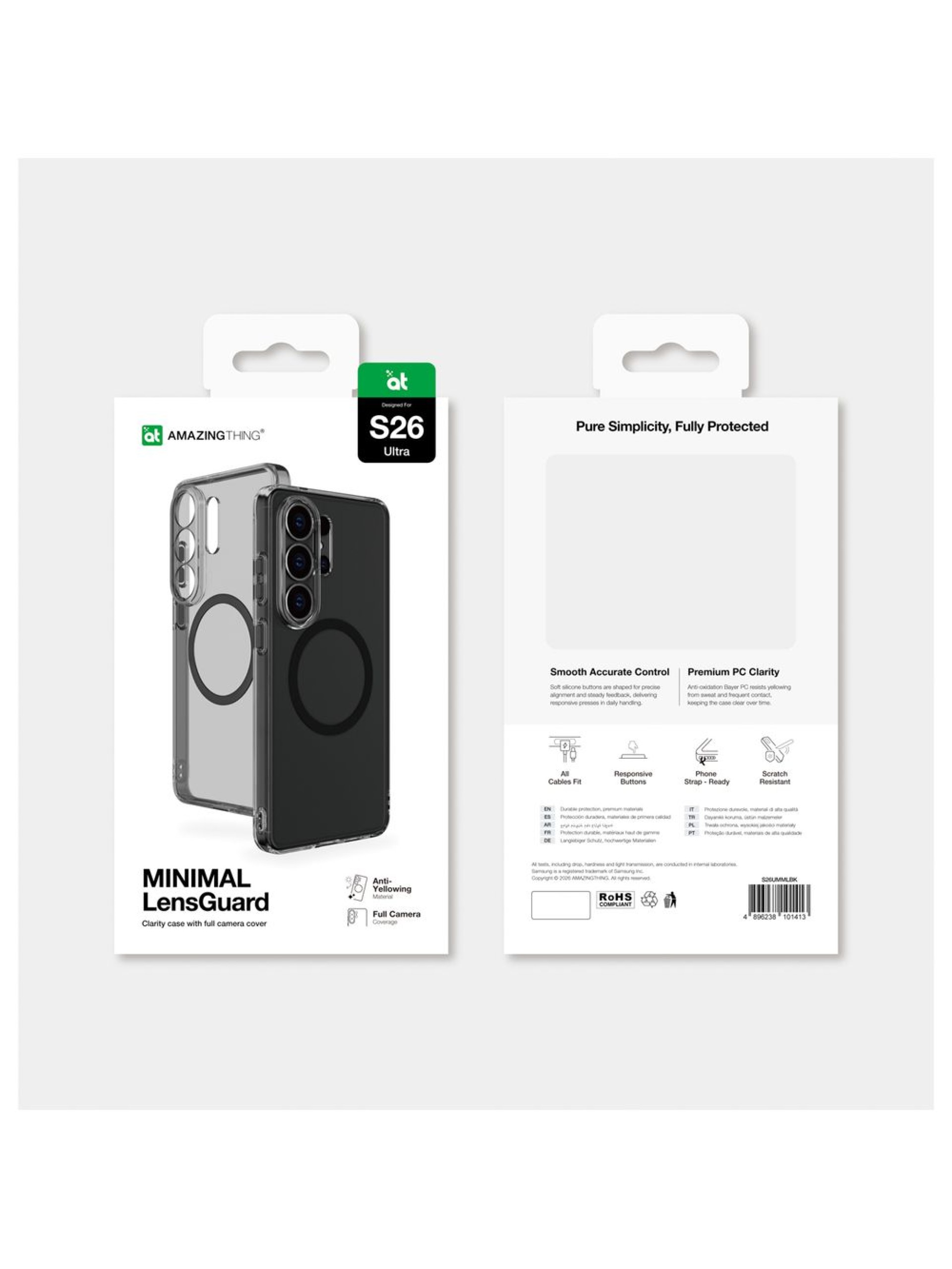 Funda AmazingThing Minimal Mag Lens para Samsung Galaxy S26 Ultra - Negra
