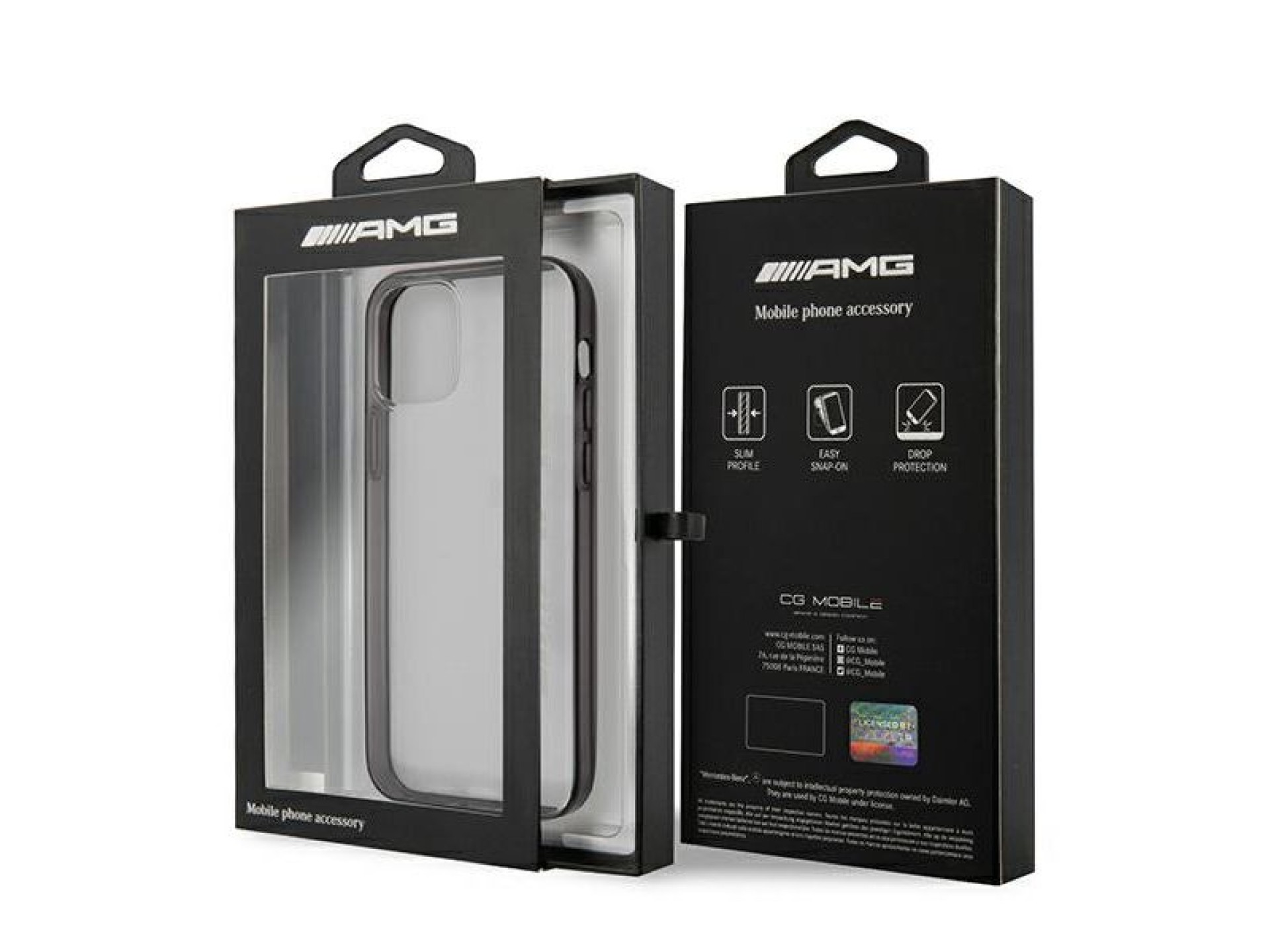 Funda AMG metálica pintada para iPhone 12 Pro Max - Transparente