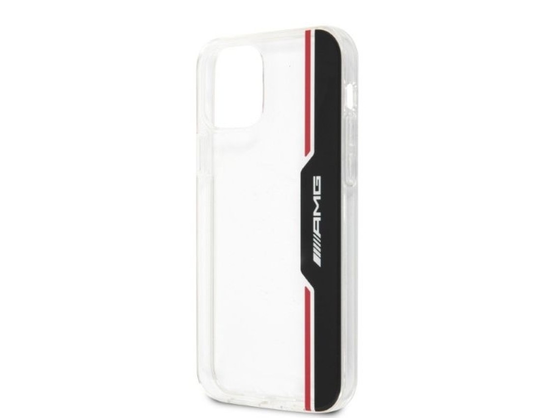 Funda vertical AMG Electroplate para iPhone 12 / iPhone 12 Pro - transparente
