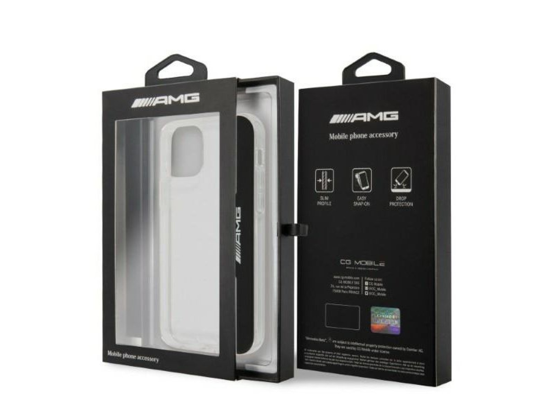 Capa AMG Electroplate Vertical para iPhone 12 / iPhone 12 Pro - transparente