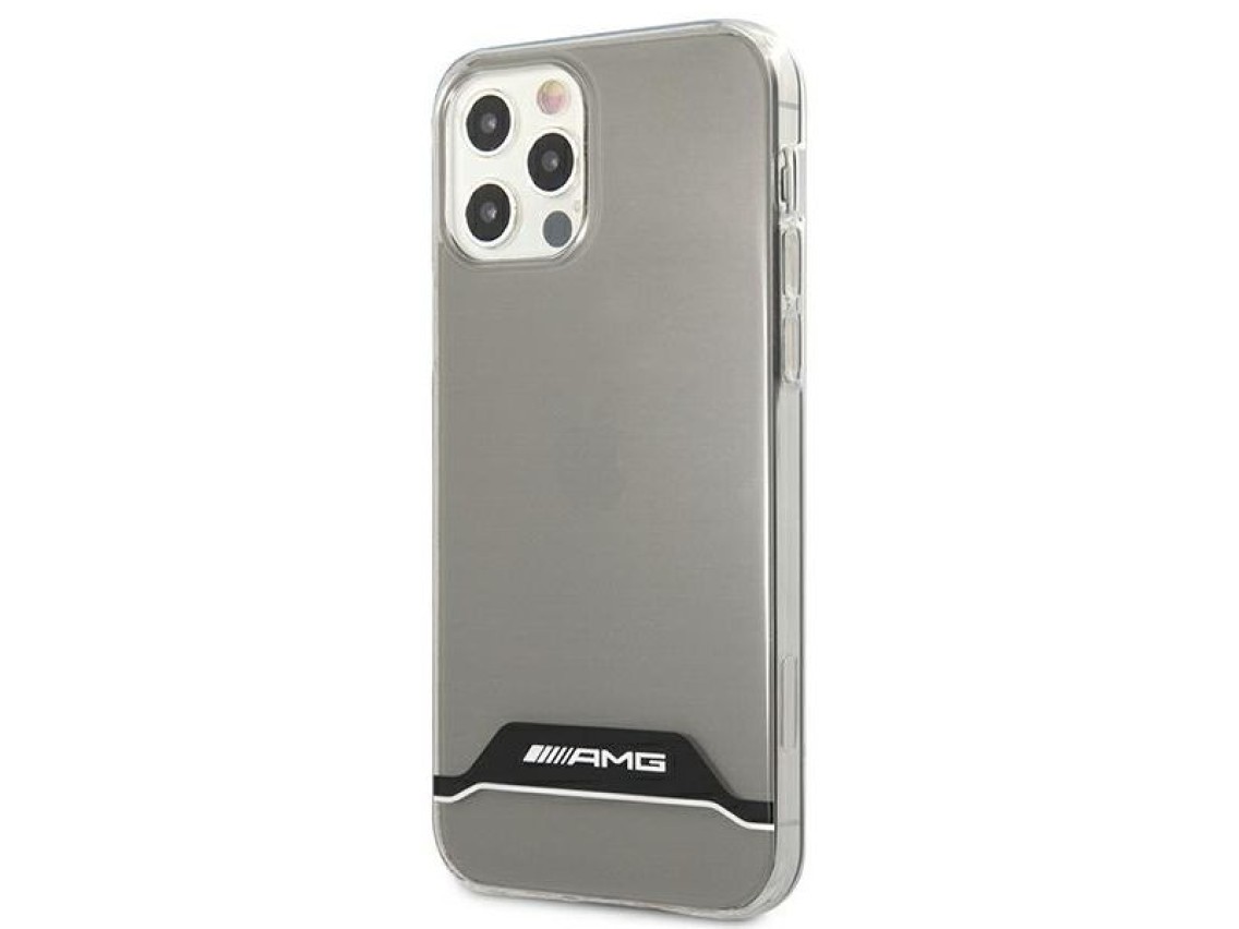 Capa AMG Electroplate Preta e Branca para iPhone 12 / 12 Pro - Transparente