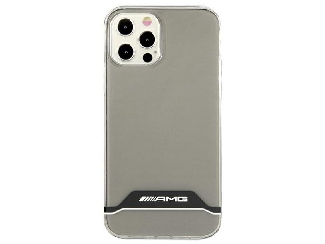 Capa AMG Electroplate Preta e Branca para iPhone 12 / 12 Pro - Transparente
