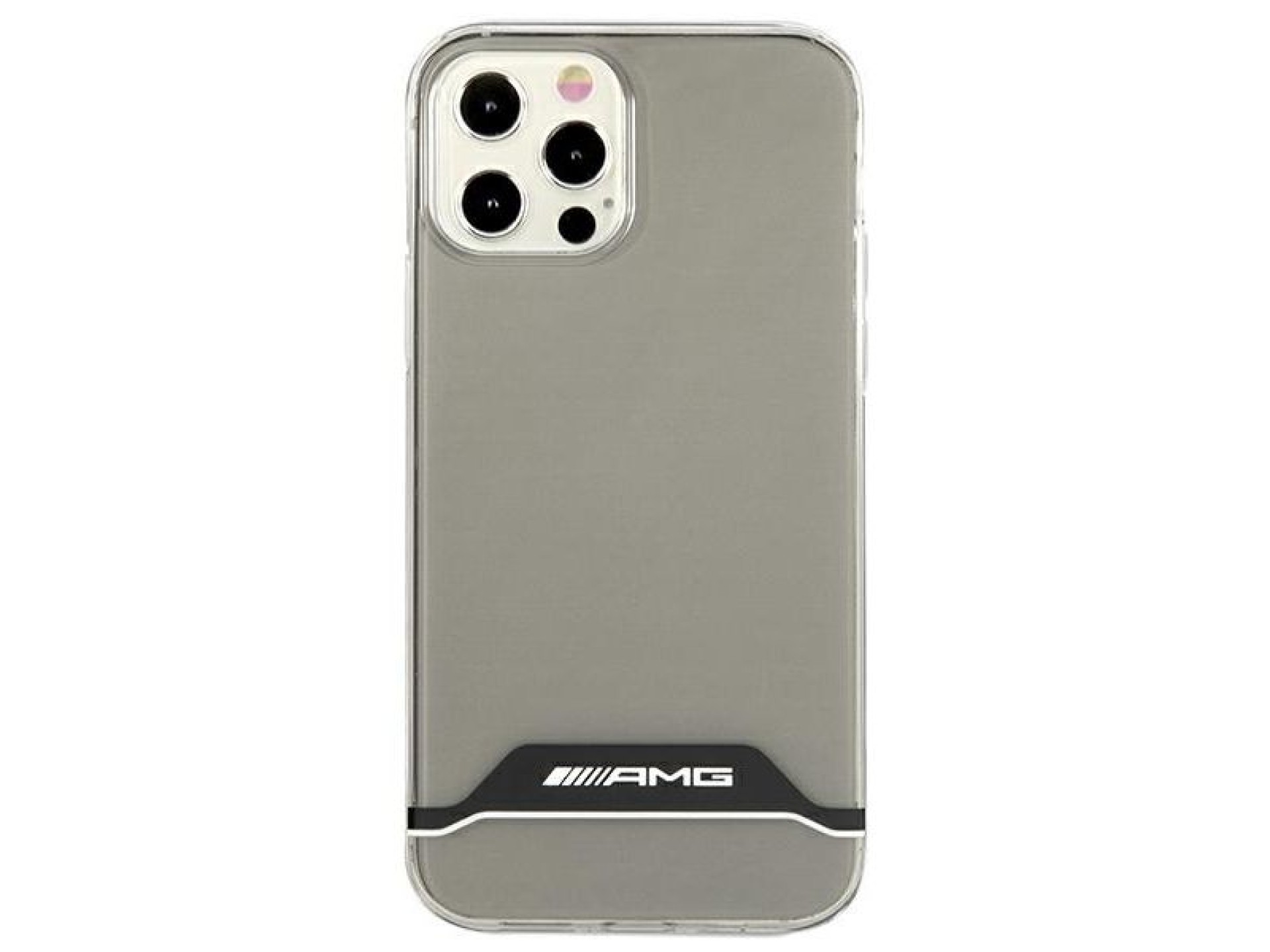 Capa AMG Electroplate Preta e Branca para iPhone 12 / 12 Pro - Transparente